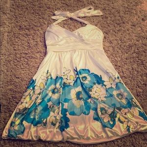 Satin floral halter